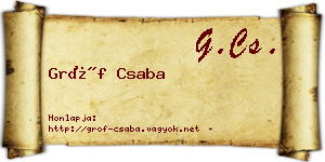 Gróf Csaba névjegykártya
